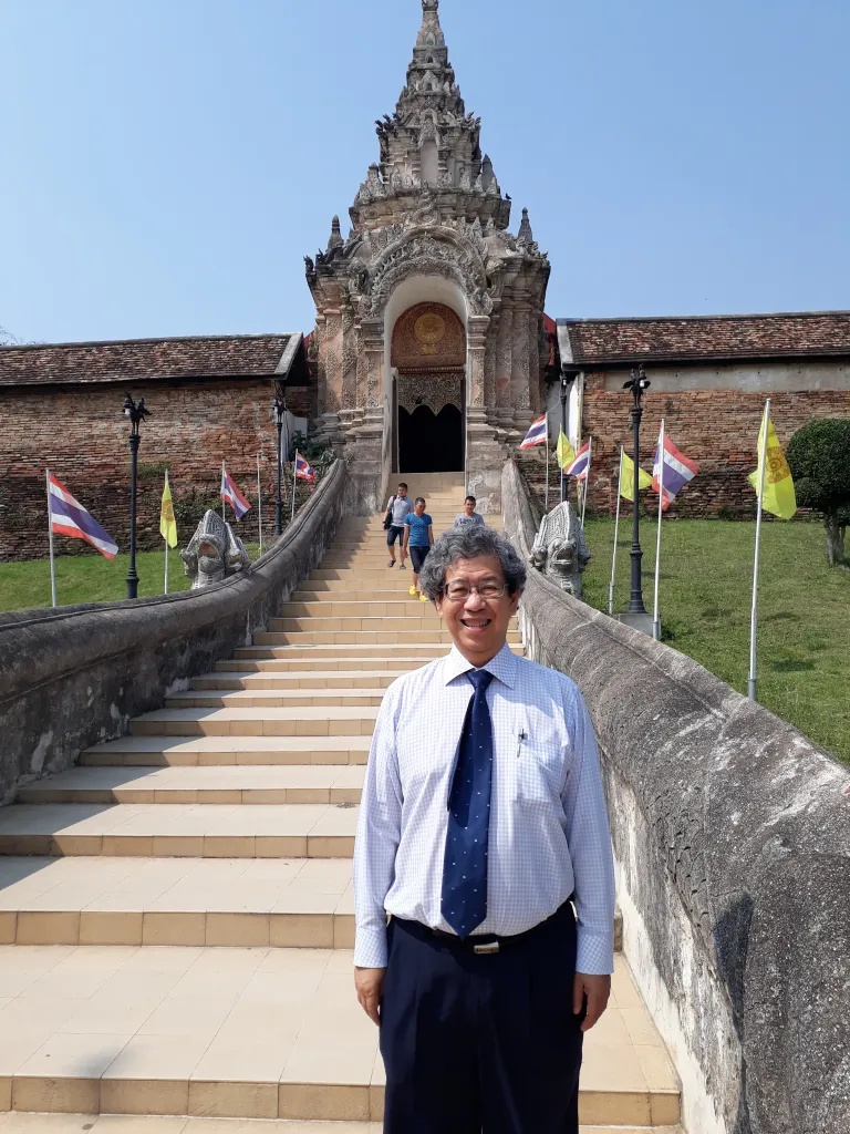 Professor Soraj Hongladarom at a temple in Thailand